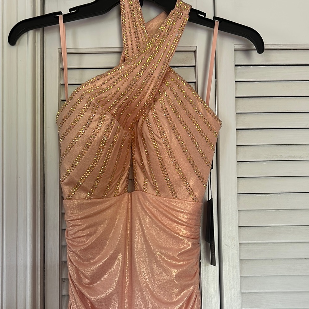 Elegant Pink and Gold Women's Dress